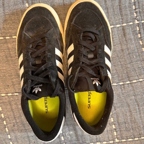 Adidas Nora Skateboard shoes, black suede with white stripes, size US 7 women's - Picture 1 of 6
